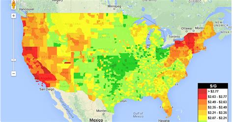 In some cities only limited price history information is available and in those cases the line. . Gas prices heat map